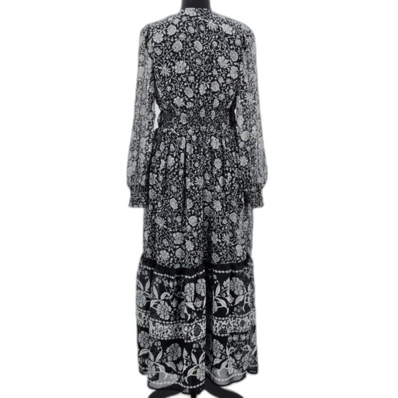 Old Navy Maxi Dress Women Medium Waist Defined Floral Print Smocked Boho Peasant - Picture 4 of 11